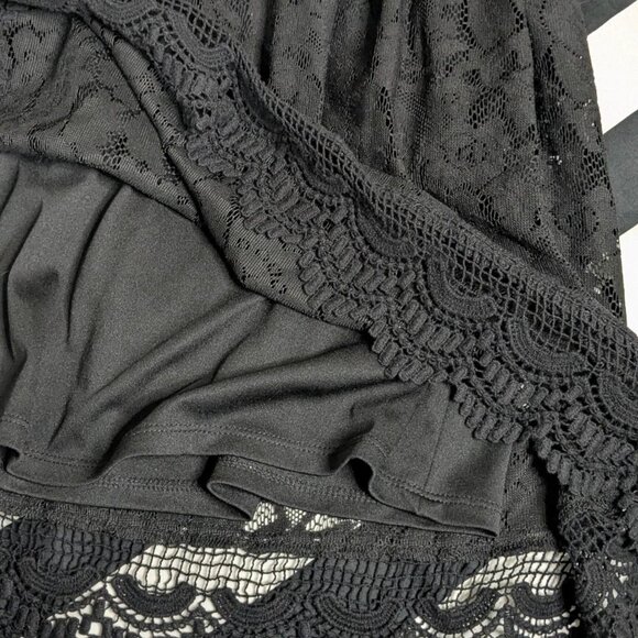 Black Lace Babydoll Dress Vintage Goth Dress - L - Picture 6 of 8